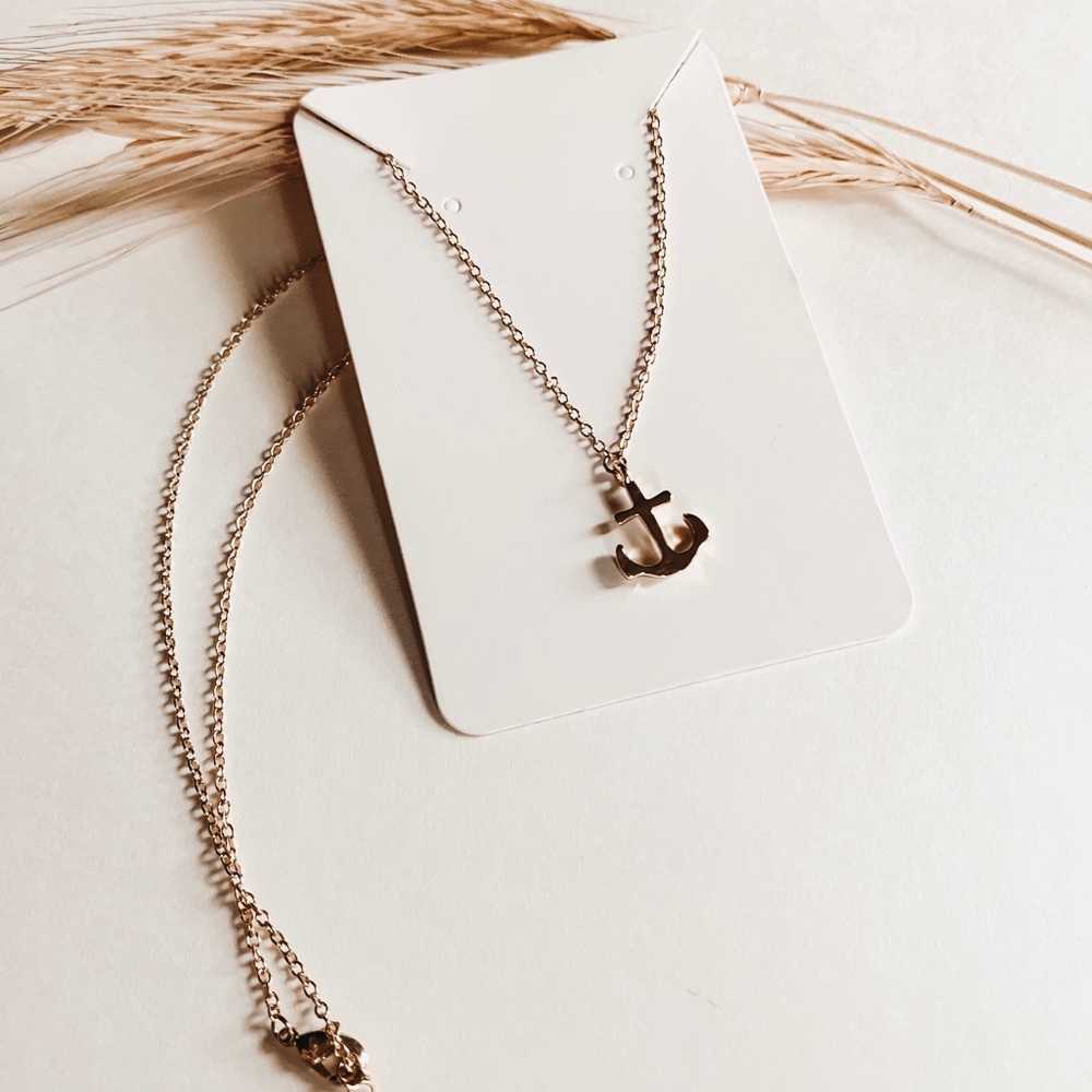 Gold Anchor Dainty Necklace Pendant